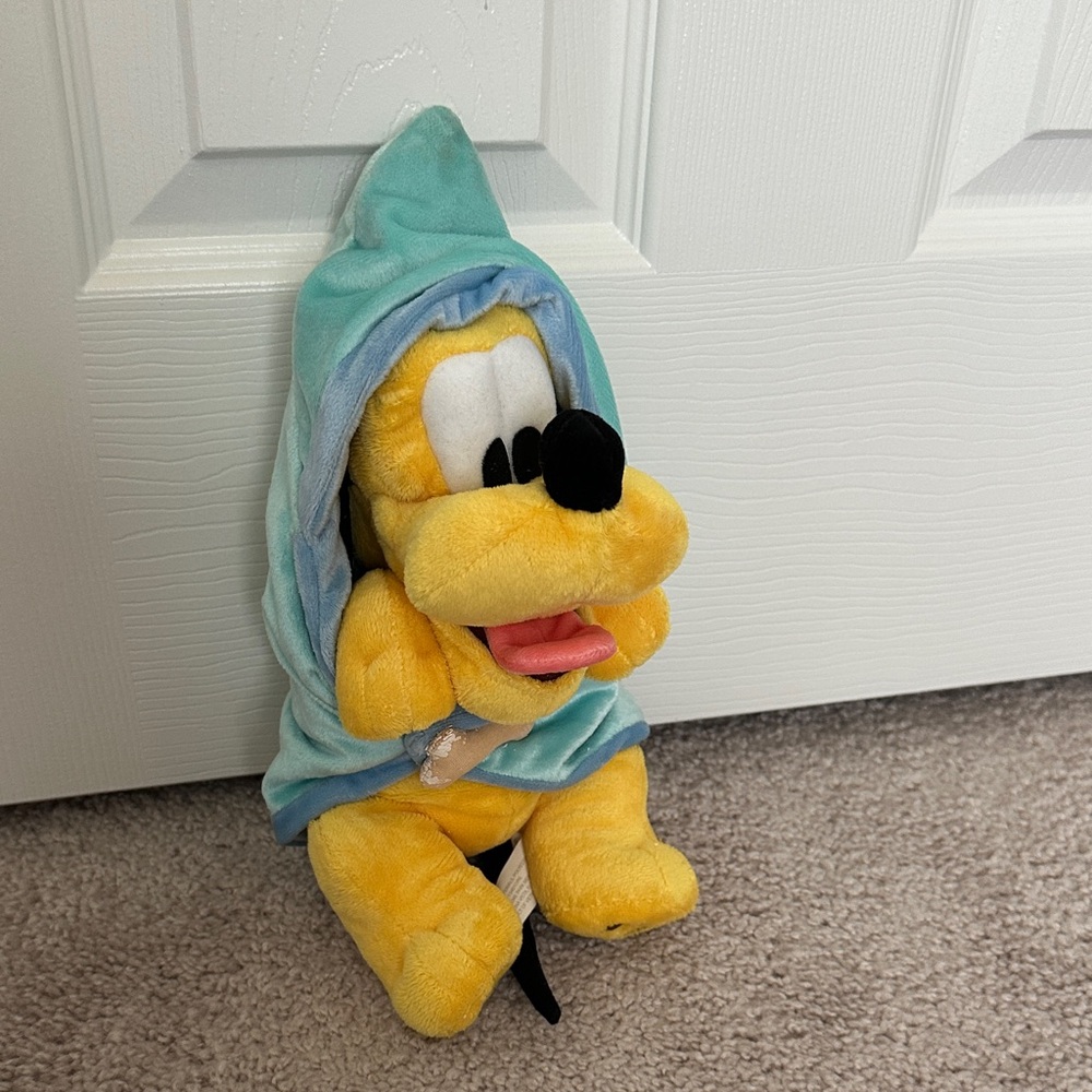 Disney Pluto in Light Teal Hooded Blanket - Soft Stuffed Animal